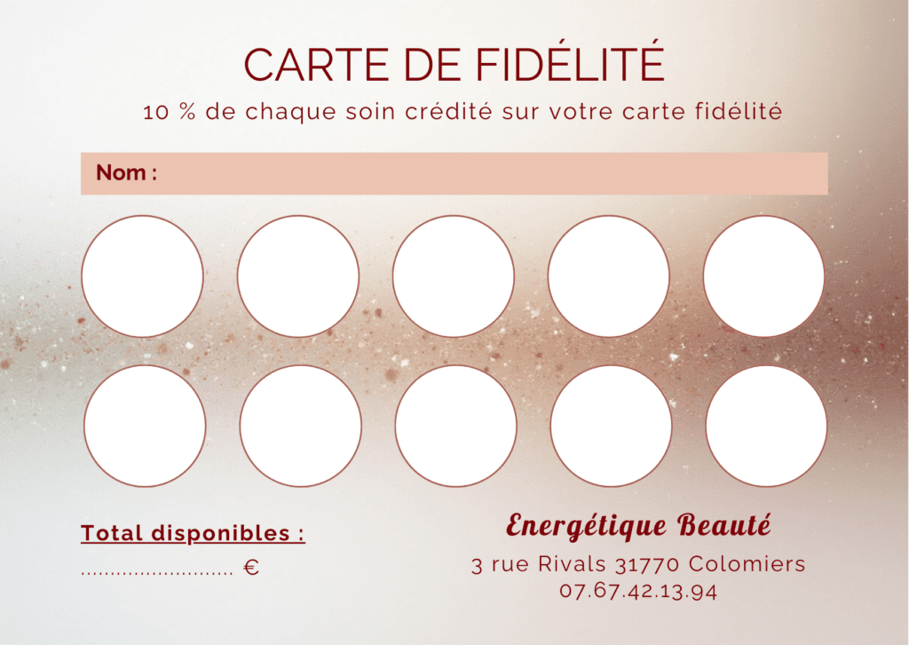 carte de fidelité energetique beauté